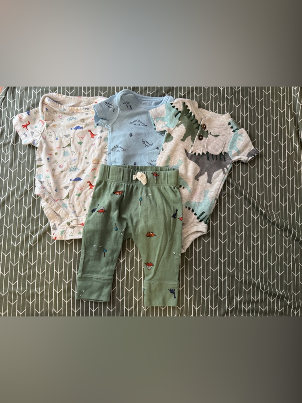 Carter's Dino Mix One-Piece Set in Green, Blue, Gray